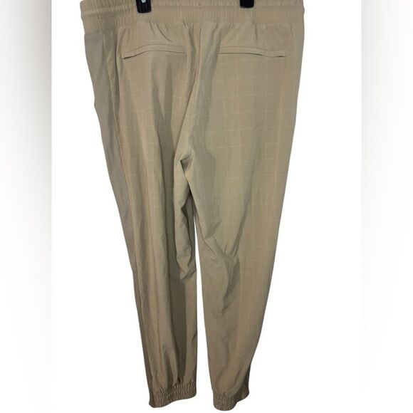 Athleta Taupe Brooklyn Textured Jogger Windowpane Plaid • Size 16 - Picture 3 of 7